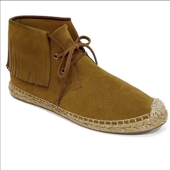 YSL. Fringe suede lace up booties - Picture 1 of 7